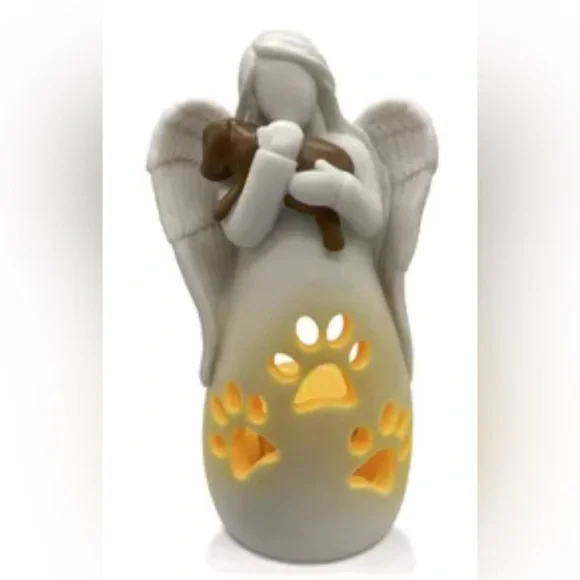 OakiWay-Dog Memorial Angel Tea Light Candle Holder Statue Bereavement Pet - Picture 6 of 6